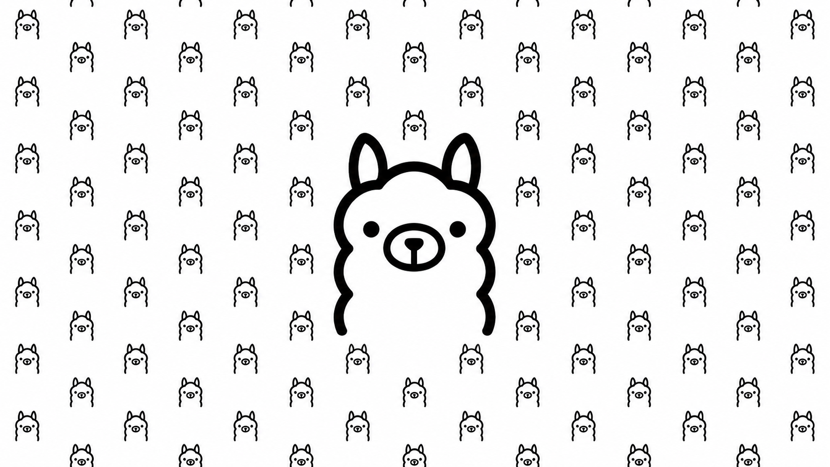 Ollama llama icons with one large llama in the center on a white background.